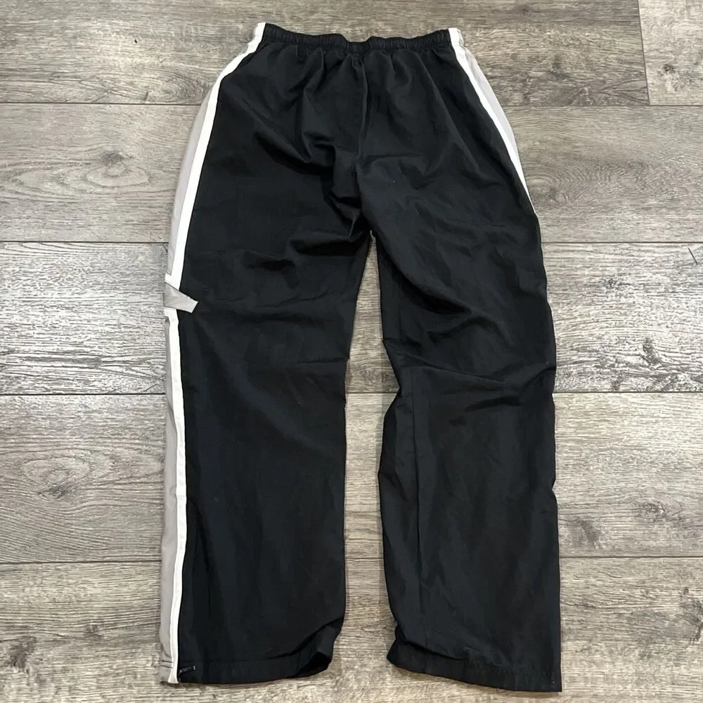 Vintage Y2K Nike Gray Tag Black Gray White Lined Track Pants - Youth XL 18-20